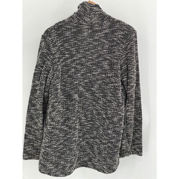 Club Monaco Cardigan Sweater Open Women Small Marled Black White Draped - Picture 7 of 13